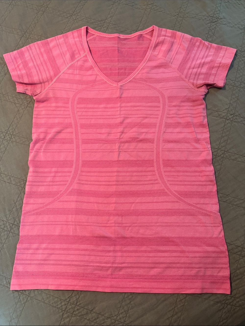 lululemon athletica Pink Short-Sleeve V-Neck Athletic Tee